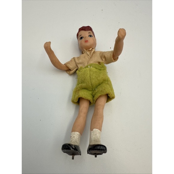 The Unbranded Brand Other - Vintage Doll Bendable 4"  Boy‎ Rubber? Caco? Dirty